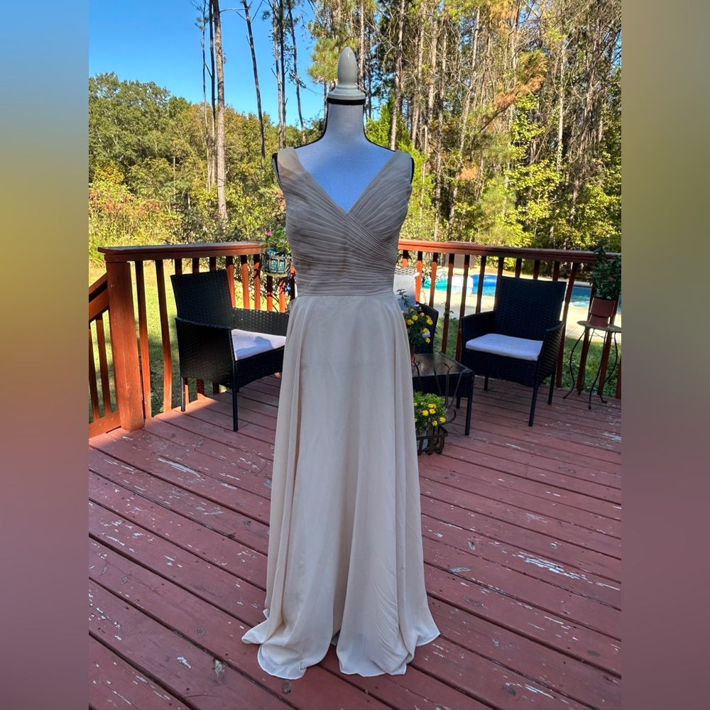 Elegant Cream Sleeveless Corset back formal or bridal Gown